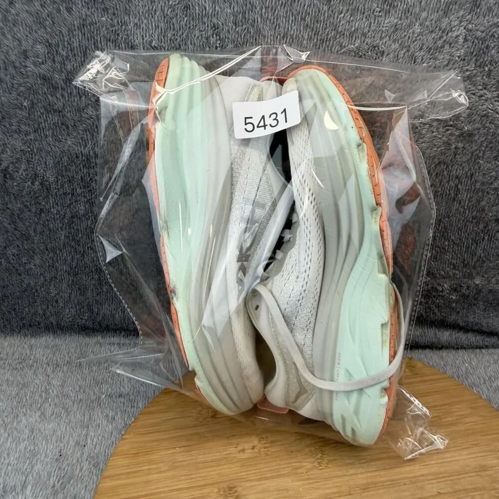 Hoka One One Bondi 8 Shoes Womens Size 9 B White Running Sneakers 1127952 SQB